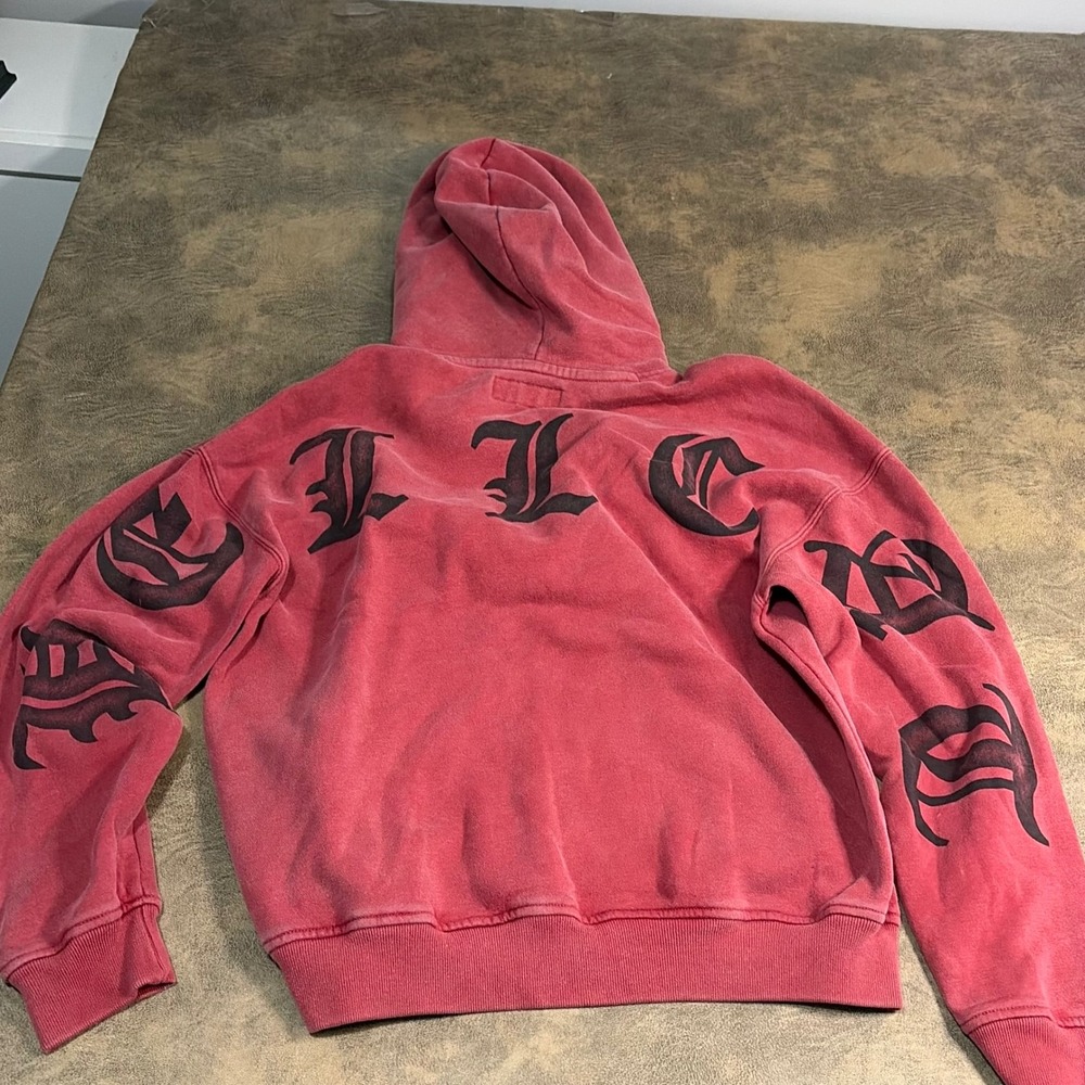 Hollister Dodge Hellcat Hoodie Mens Medium Red Boxy Fit Graphic Pullover